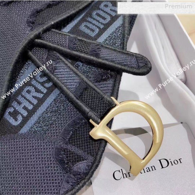 Dior Saddle Belt Bag in Camouflage Embroidered Canvas Bag Blue 2019 (XXG-0011007)