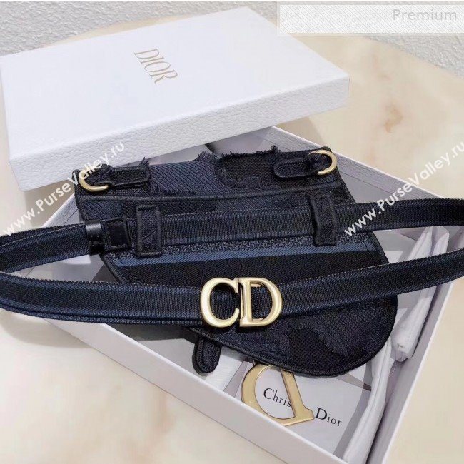 Dior Saddle Belt Bag in Camouflage Embroidered Canvas Bag Blue 2019 (XXG-0011007)