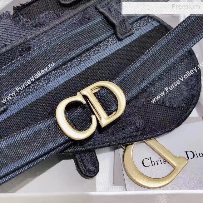 Dior Saddle Belt Bag in Camouflage Embroidered Canvas Bag Blue 2019 (XXG-0011007)