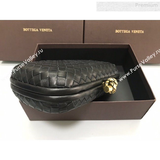 Bottega Veneta Knot Woven Lambskin Clutch with Chain Dark Green 2019 (MS-0011014)