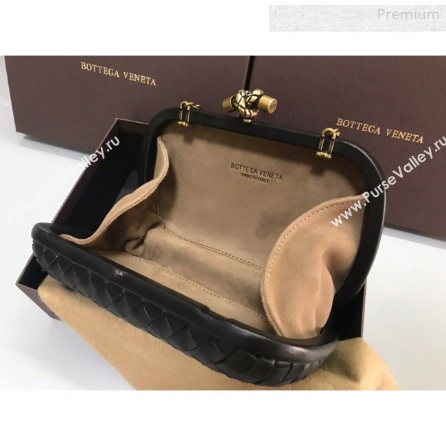 Bottega Veneta Knot Woven Lambskin Clutch with Chain Dark Green 2019 (MS-0011014)
