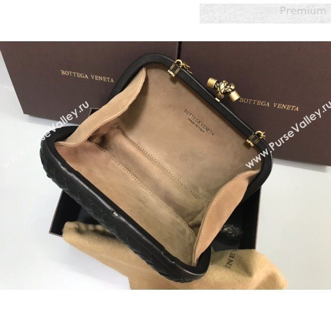 Bottega Veneta Knot Woven Lambskin Clutch with Chain Dark Green 2019 (MS-0011014)