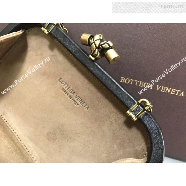 Bottega Veneta Knot Woven Lambskin Clutch with Chain Dark Green 2019 (MS-0011014)