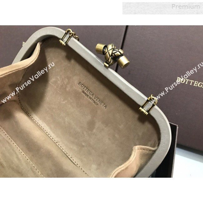 Bottega Veneta Knot Woven Lambskin Clutch with Chain Blue-Green 2019 (MS-0011015)