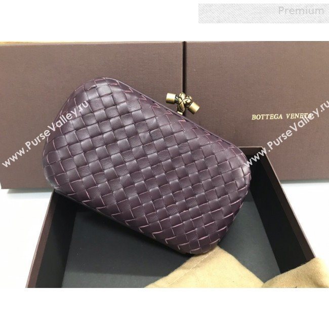 Bottega Veneta Knot Woven Lambskin Clutch with Chain Grey 02 2019 (MS-0011019)