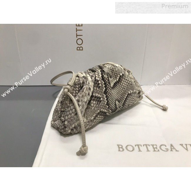 Bottega Veneta Small The Pouch Pythonskin Clutch Grey 2019 (MS-0011023)
