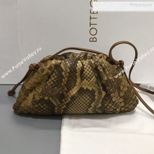 Bottega Veneta Small The Pouch Pythonskin Clutch Gold 2019 (MS-0011022)