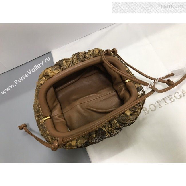 Bottega Veneta Small The Pouch Pythonskin Clutch Gold 2019 (MS-0011022)