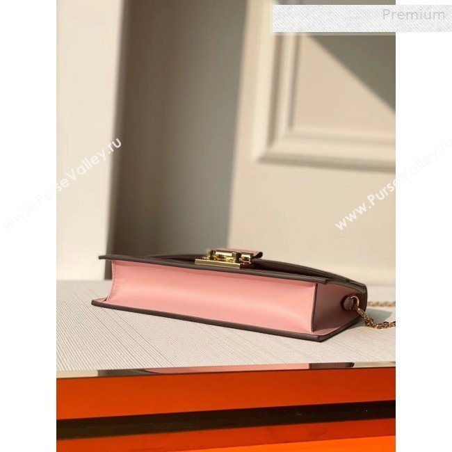 Louis Vuitton Croisette Damier Ebene Canvas Chain Wallet N60287 Pink 2019 (KI-0010705)