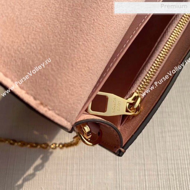 Louis Vuitton Croisette Damier Ebene Canvas Chain Wallet N60287 Pink 2019 (KI-0010705)