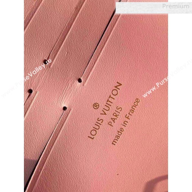 Louis Vuitton Croisette Damier Ebene Canvas Chain Wallet N60287 Pink 2019 (KI-0010705)