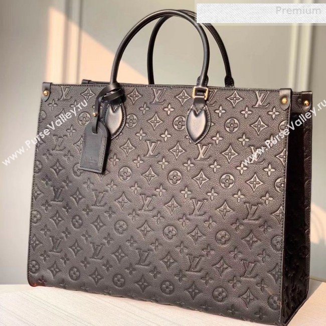 Louis Vuitton Onthego Monogram Embossed Leather Large Tote M44925 Black 2019 (KI-0010707)