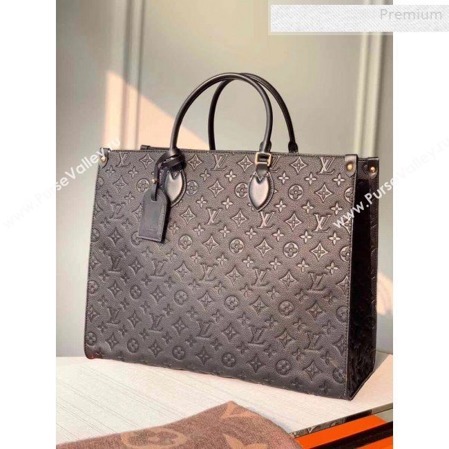 Louis Vuitton Onthego Monogram Embossed Leather Large Tote M44925 Black 2019 (KI-0010707)