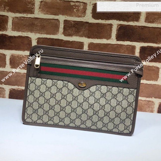 Gucci GG Canvas Web Zip Pouch 597619 2019 (DLH-0010714)