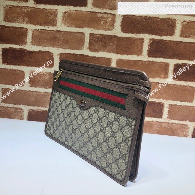 Gucci GG Canvas Web Zip Pouch 597619 2019 (DLH-0010714)