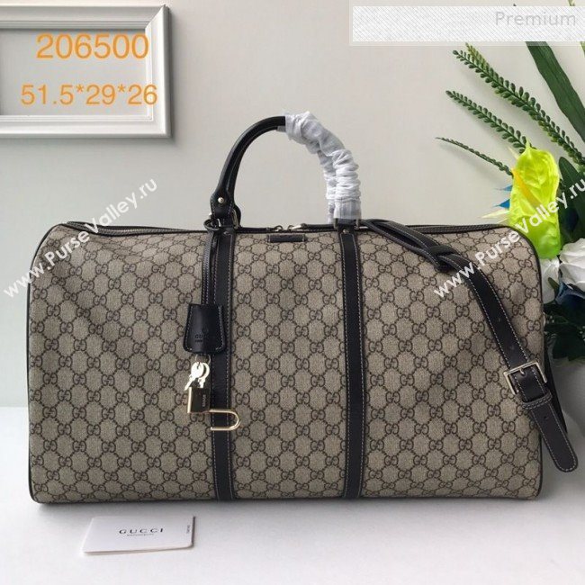 Gucci GG Canvas Carry-on Duffle Travel Bag 206500 Coffee  (DLH-0010716)