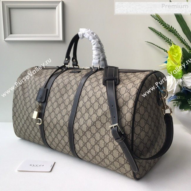 Gucci GG Canvas Carry-on Duffle Travel Bag 206500 Coffee  (DLH-0010716)