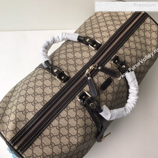 Gucci GG Canvas Carry-on Duffle Travel Bag 206500 Coffee  (DLH-0010716)