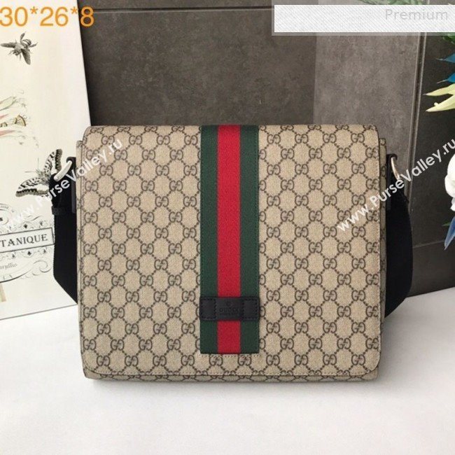 Gucci Mens GG Supreme Messenger Shoulder Bag 475432 Coffee 2019 (DLH-0010718)