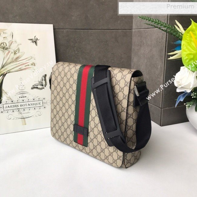 Gucci Mens GG Supreme Messenger Shoulder Bag 475432 Coffee 2019 (DLH-0010718)