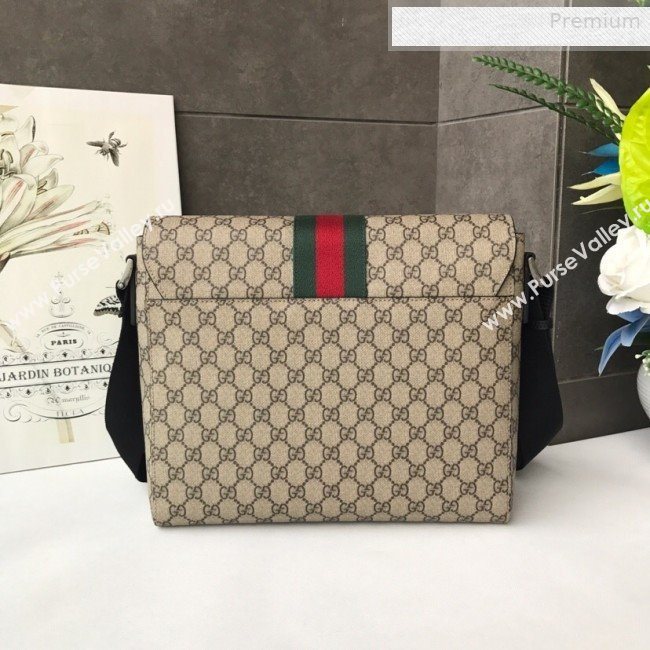 Gucci Mens GG Supreme Messenger Shoulder Bag 475432 Coffee 2019 (DLH-0010718)