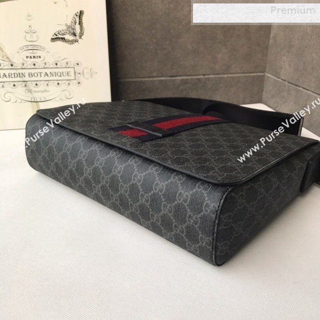 Gucci Mens GG Supreme Messenger Shoulder Bag 475432 Black 2019 (DLH-0010719)