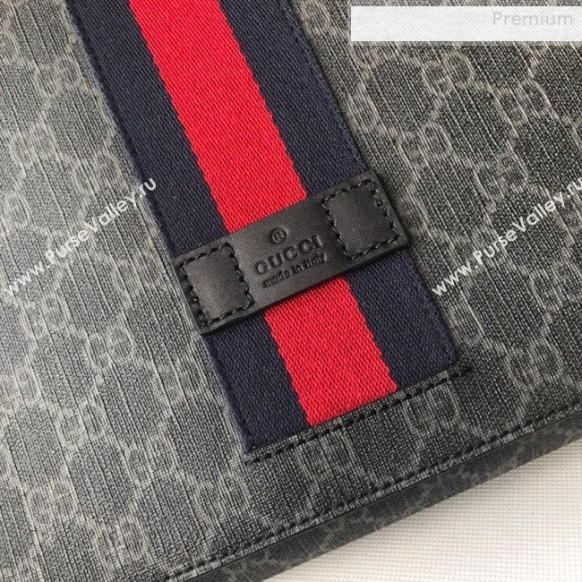 Gucci Mens GG Supreme Messenger Shoulder Bag 475432 Black 2019 (DLH-0010719)