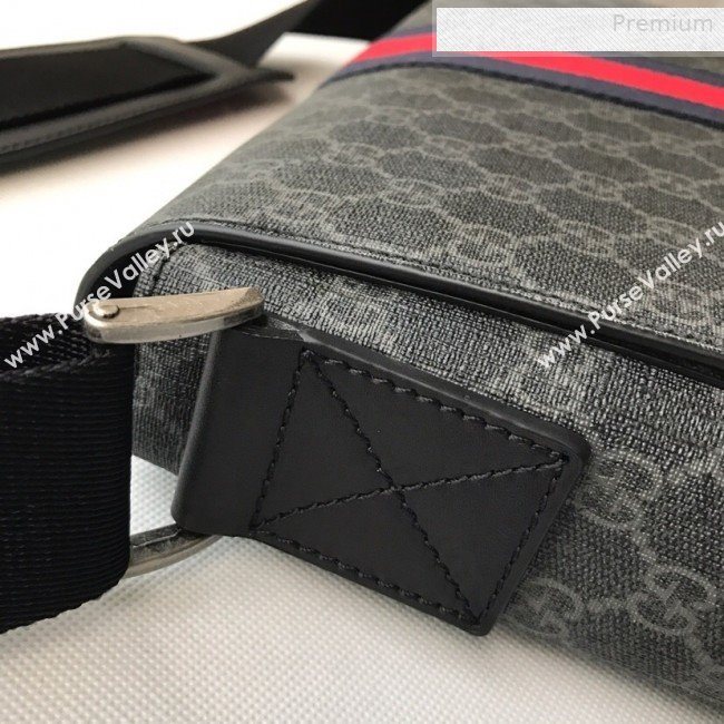 Gucci Mens GG Supreme Messenger Shoulder Bag 475432 Black 2019 (DLH-0010719)