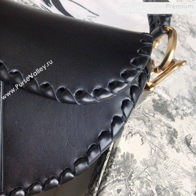 Dior Saddle Medium Bag in Braided Leather Black 2019 (BF-0010724)