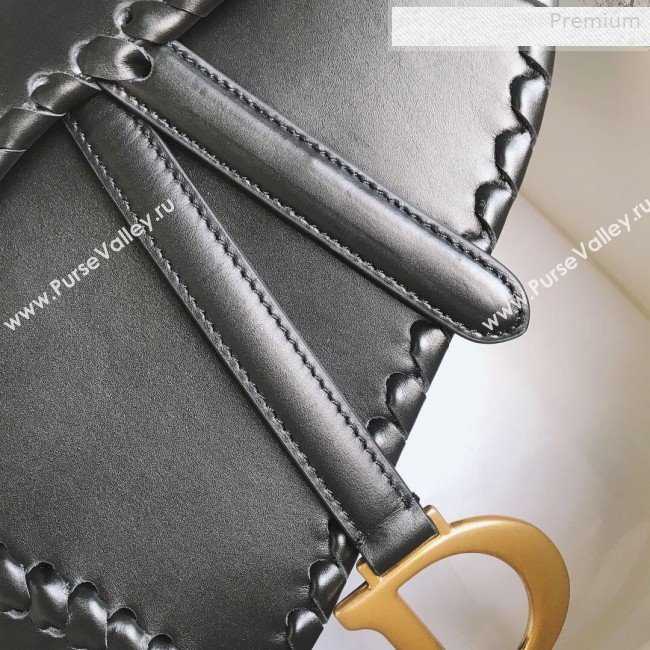 Dior Saddle Medium Bag in Braided Leather Black 2019 (BF-0010724)