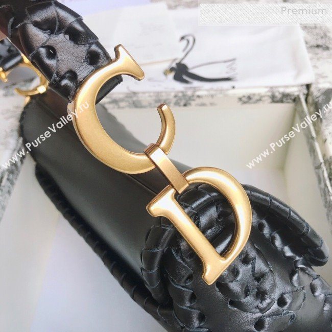 Dior Saddle Medium Bag in Braided Leather Black 2019 (BF-0010724)