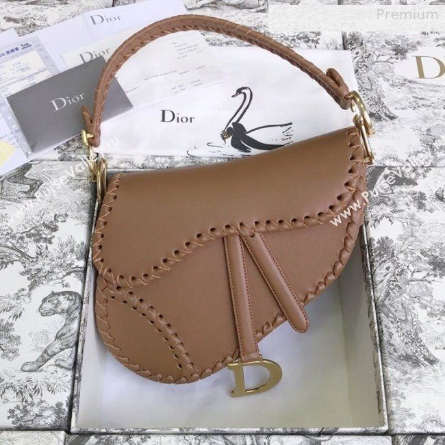 Dior Saddle Medium Bag in Braided Leather Brown 2019 (BF-0010725)