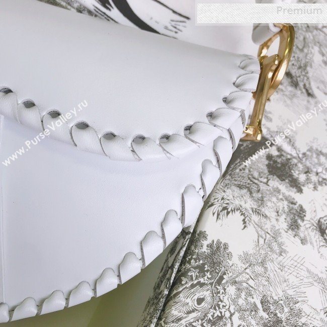 Dior Saddle Medium Bag in Braided Leather White 2019 (BF-0010726)