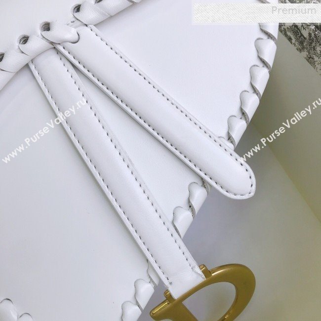 Dior Saddle Medium Bag in Braided Leather White 2019 (BF-0010726)