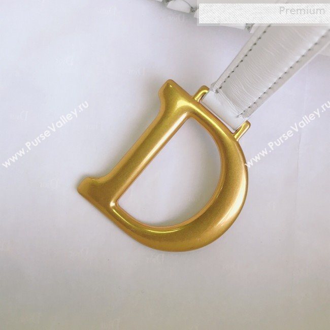 Dior Saddle Medium Bag in Braided Leather White 2019 (BF-0010726)