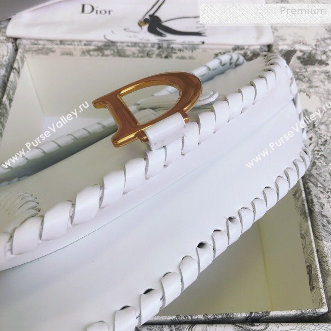 Dior Saddle Medium Bag in Braided Leather White 2019 (BF-0010726)