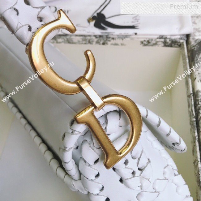Dior Saddle Medium Bag in Braided Leather White 2019 (BF-0010726)