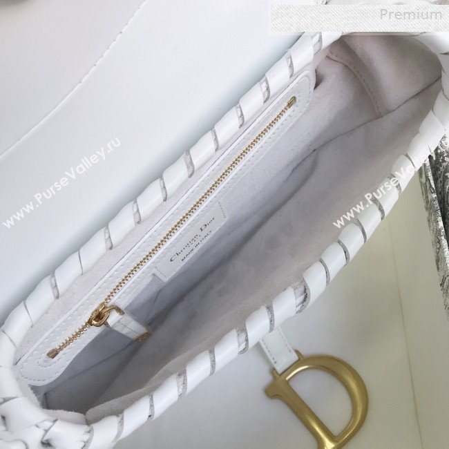 Dior Saddle Medium Bag in Braided Leather White 2019 (BF-0010726)
