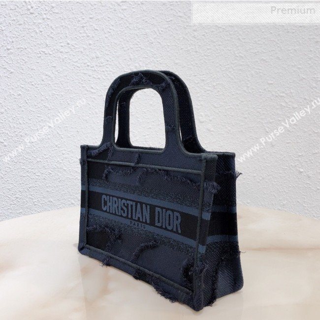 Dior Mini Book Tote Bag in Camouflage Embroidered Canvas Bag Blue 2019 (XXG-0010732)