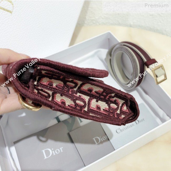 Dior Saddle Burgundy Oblique Canvas Pochette Pouch/Crossbody Bag 2020 (XXG-0010731)