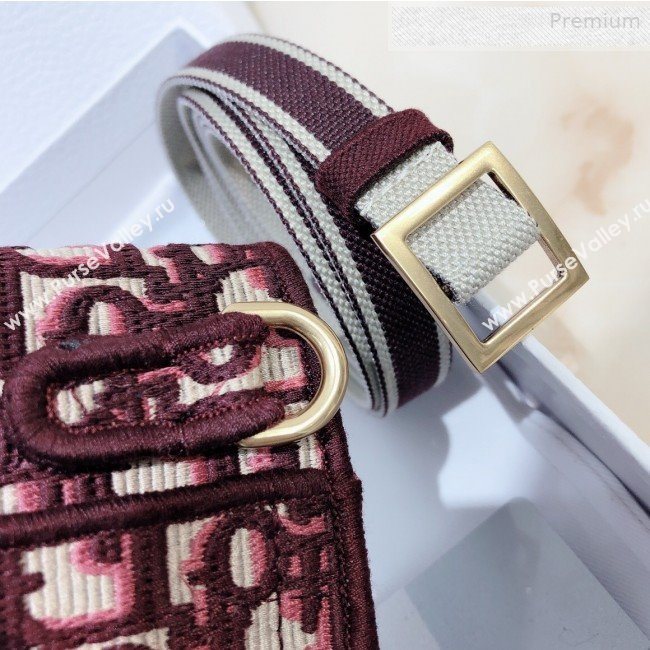 Dior Saddle Burgundy Oblique Canvas Pochette Pouch/Crossbody Bag 2020 (XXG-0010731)