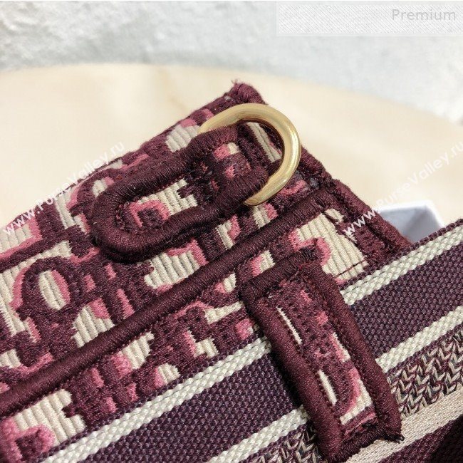 Dior Saddle Burgundy Oblique Canvas Pouch Belt 2020 (XXG-0010737)