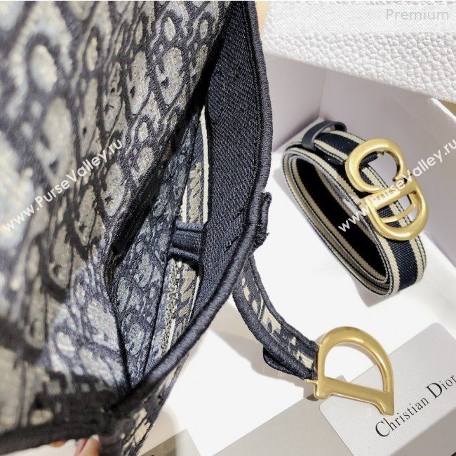 Dior Saddle Blue Oblique Canvas Pouch Belt 2020 (XXG-0010736)