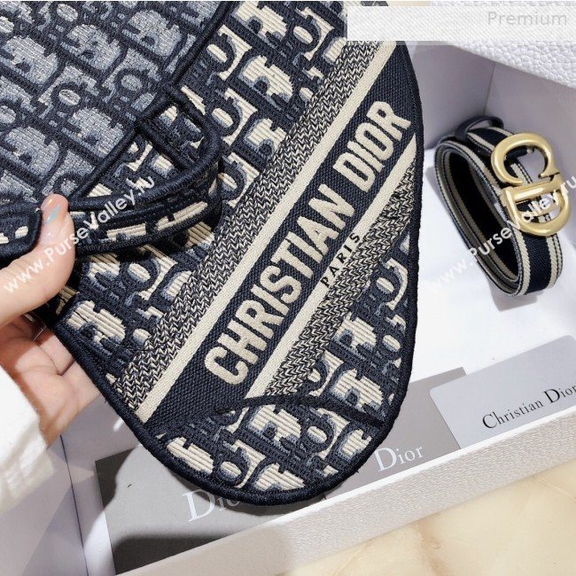 Dior Saddle Blue Oblique Canvas Pouch Belt 2020 (XXG-0010736)