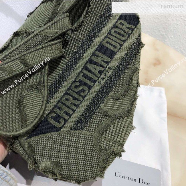 Dior Medium Saddle Bag in Camouflage Embroidered Canvas Bag Green 2019 (XXG-0010735)