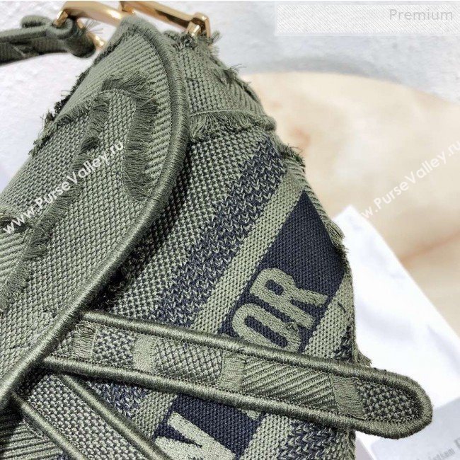 Dior Medium Saddle Bag in Camouflage Embroidered Canvas Bag Green 2019 (XXG-0010735)
