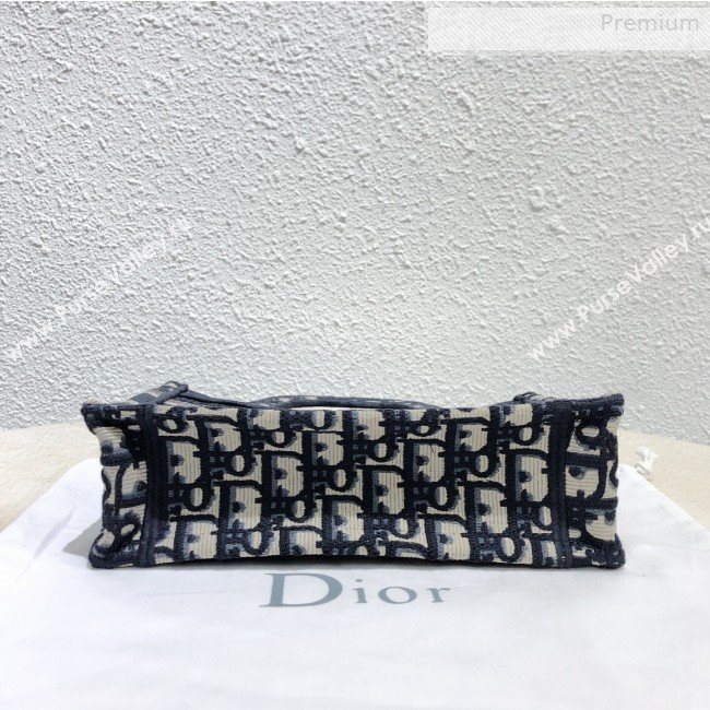 Dior Mini Book Tote Bag in Original Oblique Embroidered Canvas Blue 2019 (XXG-0010728)