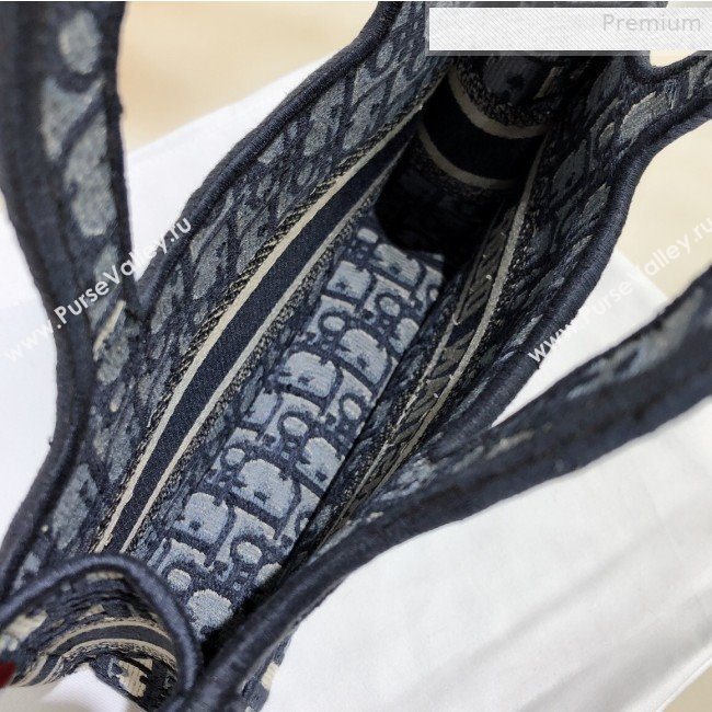 Dior Mini Book Tote Bag in Original Oblique Embroidered Canvas Blue 2019 (XXG-0010728)