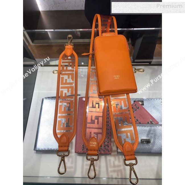 Fendi Strap You FF Transparent Shoulder Strap with iPhone Pocket Orange 2019 (CL-0011026)