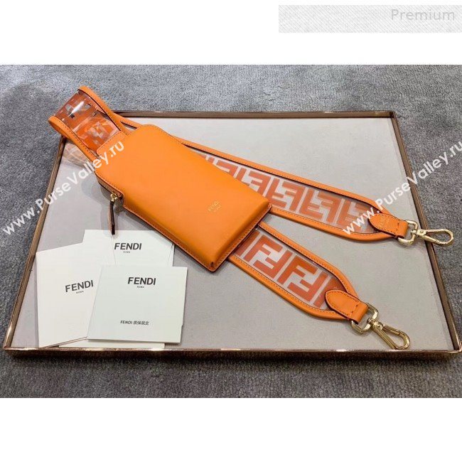 Fendi Strap You FF Transparent Shoulder Strap with iPhone Pocket Orange 2019 (CL-0011026)